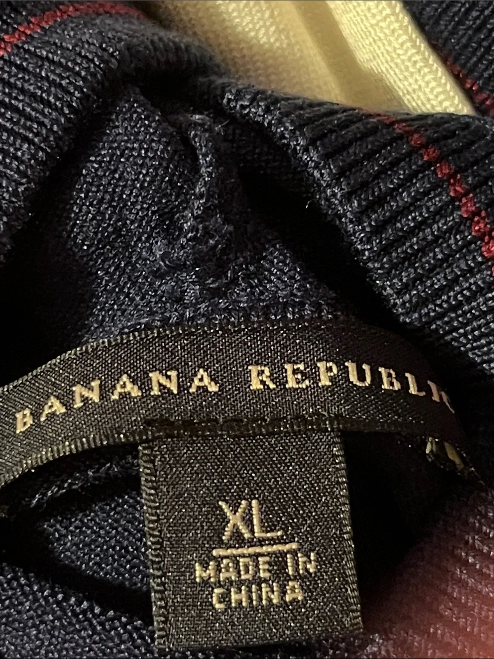 Silk Zip Hoodie, Banana Republic,Navy & Ivory XL NWOT